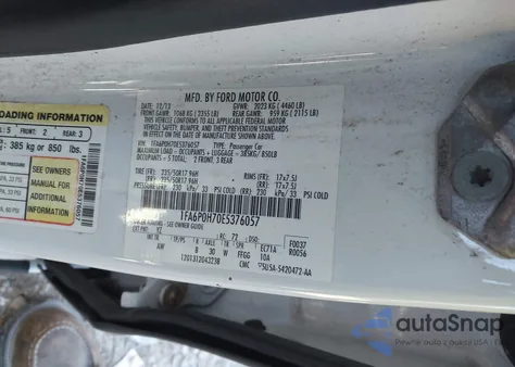 2014 Ford Fusion Se z USA, uszkodzony, nr VIN 1FA6P0H70E5376057
